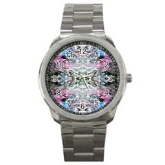 Abstract Waves IV Sport Metal Watch