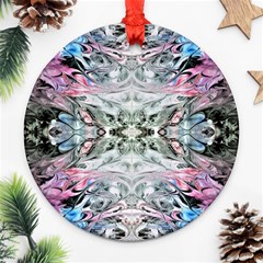 Abstract Waves Iv Round Ornament (two Sides)