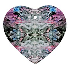 Abstract Waves Iv Heart Ornament (two Sides)