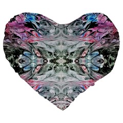 Abstract Waves IV Large 19  Premium Heart Shape Cushions