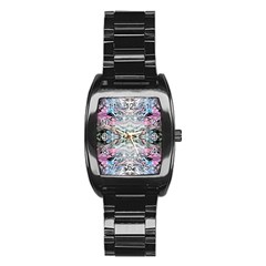 Abstract Waves IV Stainless Steel Barrel Watch