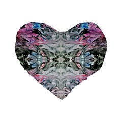 Abstract Waves IV Standard 16  Premium Flano Heart Shape Cushions