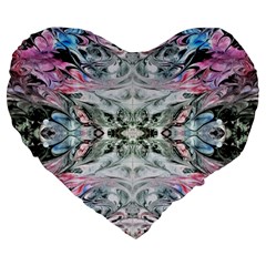 Abstract Waves IV Large 19  Premium Flano Heart Shape Cushions