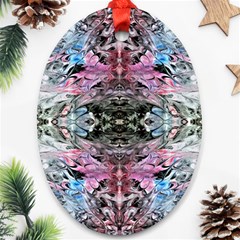 Abstract Waves-mixed Media Oval Ornament (two Sides)