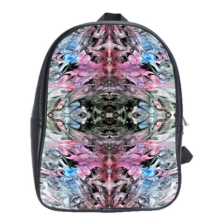 Abstract Waves-Mixed media School Bag (XL)