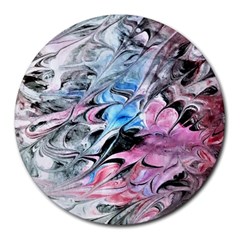 Abstract Waves Module Round Mousepads by kaleidomarblingart