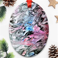 Abstract Waves Module Ornament (oval)