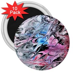 Abstract Waves Module 3  Magnets (10 Pack)  by kaleidomarblingart