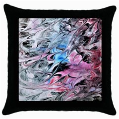 Abstract Waves Module Throw Pillow Case (black) by kaleidomarblingart