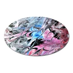 Abstract Waves Module Oval Magnet by kaleidomarblingart