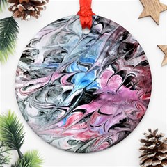 Abstract Waves Module Round Ornament (two Sides)