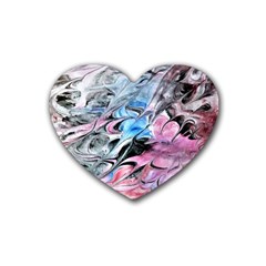 Abstract Waves Module Heart Coaster (4 Pack)  by kaleidomarblingart