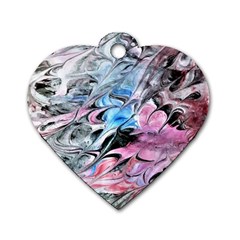 Abstract Waves Module Dog Tag Heart (two Sides) by kaleidomarblingart