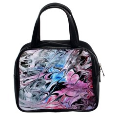 Abstract Waves Module Classic Handbag (two Sides) by kaleidomarblingart