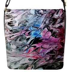 Abstract Waves Module Flap Closure Messenger Bag (s) by kaleidomarblingart