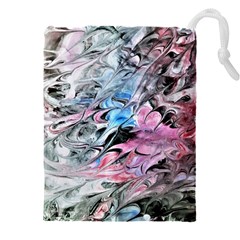 Abstract Waves Module Drawstring Pouch (5xl) by kaleidomarblingart