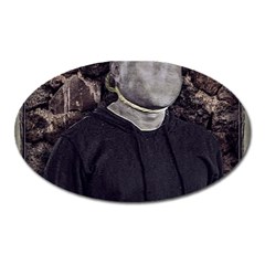 No Face Hanged Creepy Poster Oval Magnet by dflcprintsclothing