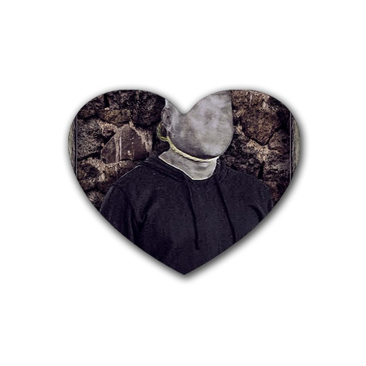 No Face Hanged Creepy Poster Heart Coaster (4 pack) 