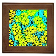 Chrysanthemums Framed Tile