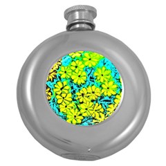 Chrysanthemums Round Hip Flask (5 Oz)