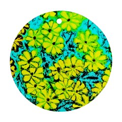 Chrysanthemums Round Ornament (two Sides)