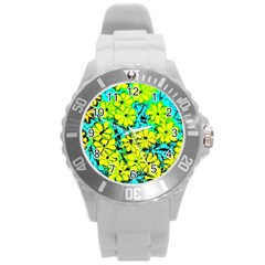 Chrysanthemums Round Plastic Sport Watch (l) by Hostory