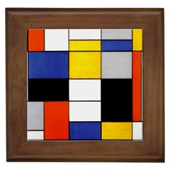 Composition A By Piet Mondrian Framed Tile