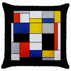 Composition A By Piet Mondrian Throw Pillow Case (Black)