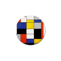 Composition A By Piet Mondrian Golf Ball Marker by impacteesstreetweareight