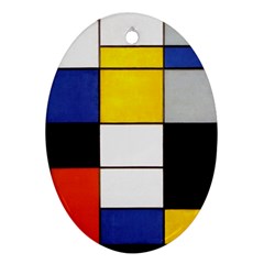 Composition A By Piet Mondrian Oval Ornament (two Sides) by impacteesstreetweareight