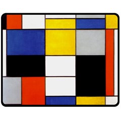 Composition A By Piet Mondrian Fleece Blanket (medium)  by impacteesstreetweareight