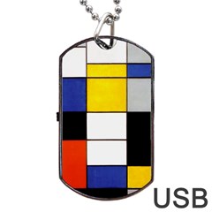 Composition A By Piet Mondrian Dog Tag Usb Flash (two Sides) by impacteesstreetweareight