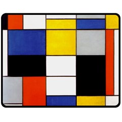 Composition A By Piet Mondrian Double Sided Fleece Blanket (medium)  by impacteesstreetweareight