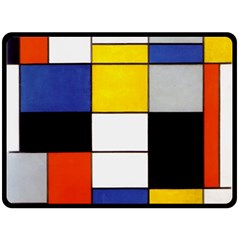 Composition A By Piet Mondrian Double Sided Fleece Blanket (large)  by impacteesstreetweareight