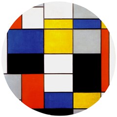 Composition A By Piet Mondrian Wooden Puzzle Round by impacteesstreetweareight