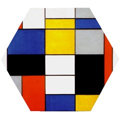 Composition A By Piet Mondrian Wooden Puzzle Hexagon by impacteesstreetweareight