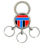 Crossing Lines 3-Ring Key Chain Front