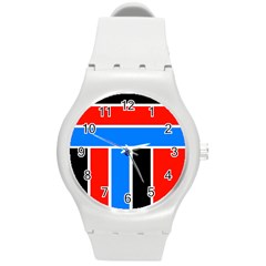 Crossing Lines Round Plastic Sport Watch (m) by impacteesstreetweareight