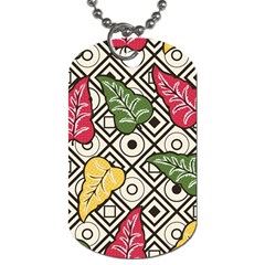 Leaves Foliage Batik Seamless Dog Tag (two Sides) by Amaryn4rt