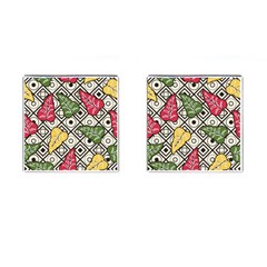 Leaves Foliage Batik Seamless Cufflinks (square) by Amaryn4rt