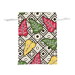 Leaves Foliage Batik Seamless Lightweight Drawstring Pouch (l) by Amaryn4rt