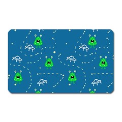 Funny Aliens With Spaceships Magnet (rectangular) by SychEva