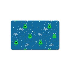 Funny Aliens With Spaceships Magnet (name Card) by SychEva