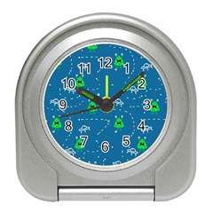 Funny Aliens With Spaceships Travel Alarm Clock by SychEva