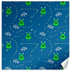 Funny Aliens With Spaceships Canvas 16  X 16  by SychEva