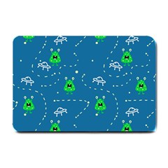 Funny Aliens With Spaceships Small Doormat  by SychEva