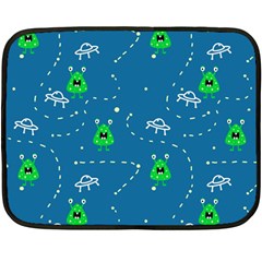 Funny Aliens With Spaceships Fleece Blanket (mini) by SychEva