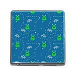 Funny Aliens With Spaceships Memory Card Reader (Square 5 Slot) Front