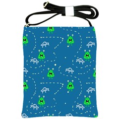 Funny Aliens With Spaceships Shoulder Sling Bag by SychEva