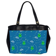 Funny Aliens With Spaceships Oversize Office Handbag (2 Sides) by SychEva